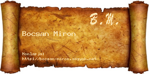 Bocsan Miron névjegykártya